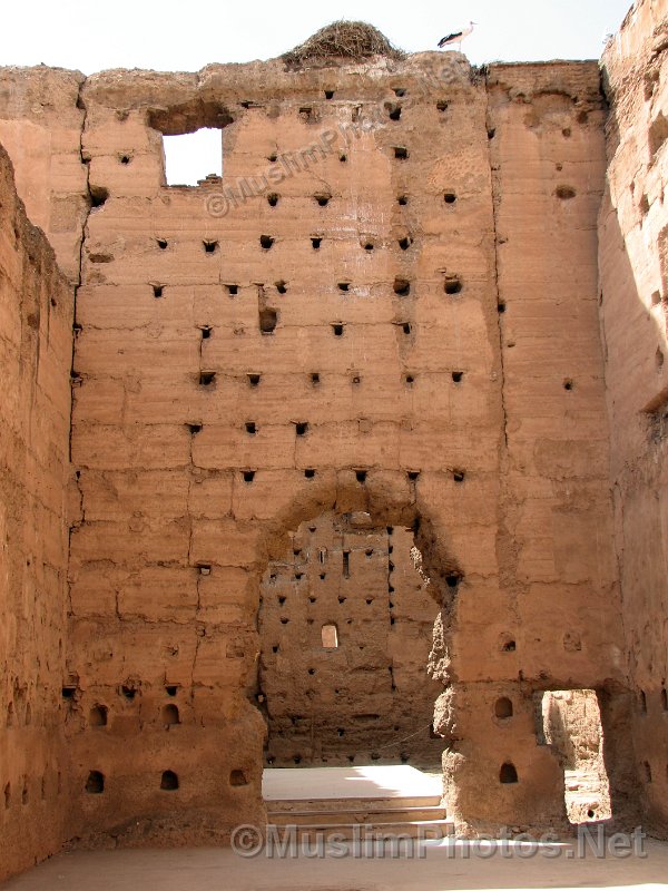 A wall at the Badi palace